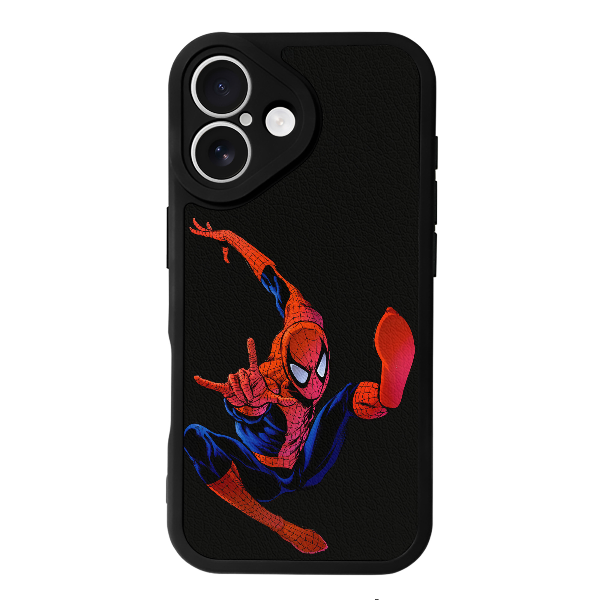 （画像用） Spider Man スパイダーマン 【iPhone 16シリーズ対応】シリコンスマホケース（レザー調） 材質：シリコン